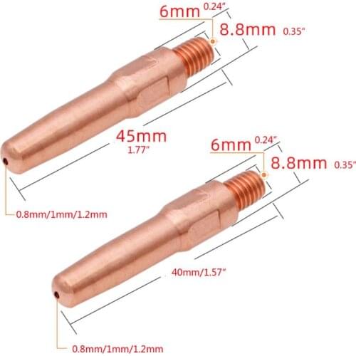 10 Pcs M6x8.8 Welding Nozzle Contact Tips Multipurpose Gas Diffuser Connector