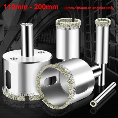 1pcs 110mm-200mm Diamond Coated Drill Bit Power Tools Hole Saw Drilling Bits For Tile Granite Marble Glass Ceramic