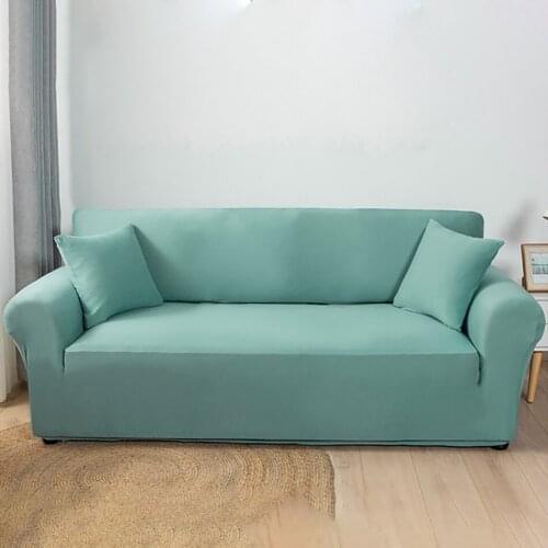Solid Color Sofa Cover Sectional Sofa Elastic Chair Settee Covers Living Room Couch Cover Wedding Home Textile 1/2/3/4 Seater
