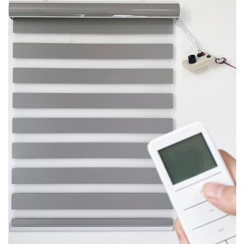 Smart Motorized Rechargeable Roller Zebra Blinds Thick Fabric Wifi Remote Bluetooth APP Control Plug And Play