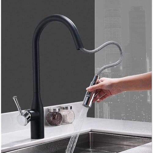 Vidric Newly Arrival Pull Out Kitchen Faucet Chrome/white/black Sink Mixer Tap 360 degree rotation kitchen mixer taps Kitchen Ta