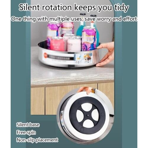 1/2 Tier Lazy Susan Turntable Cabinet Organizer 360 Degree Rotating Spice Rack Non-Skid Spinning Holder for Kitchen