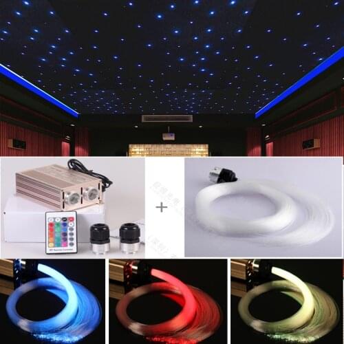 High power 32w fiber optical star ceiling light for home theater cinema decoration 2 x 500 points x 4 meter