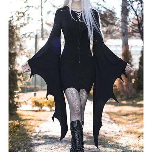 Adult Cosplay Morticia Addams Costume Medieval Forest Elf Witch Gothic Punk Vintage Costume Sexy Halloween Carnival Party Dress