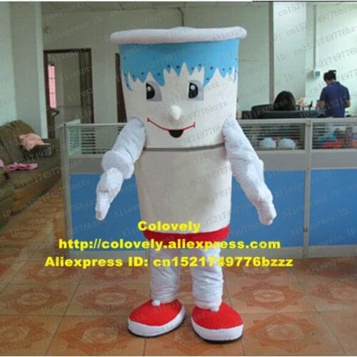 Vivid White Cup Mug Tumblerful Glass Paper Dixie Mascot Costume Fancy Dress With Small Globe Nose Red Shoes Thin Arms No.6436