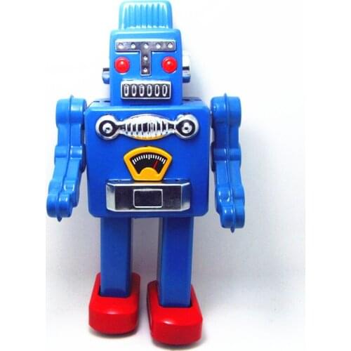 [Funny] Adult Collection Retro Wind up toy Metal Tin The robot Mechanical toy Clockwork toy figures model kids christmas gift