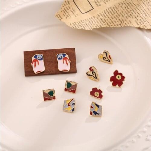 Find Me Simple Geometric Alloy Earrings Literary Retro Earrings For Women Fashion Jewelry Accessories