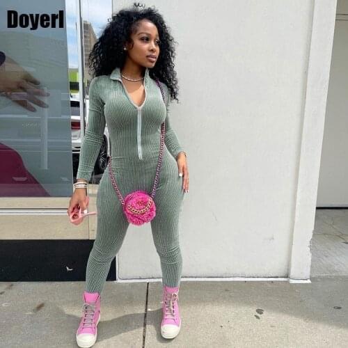 Long Sleeve Bodycon Jumpsuit Women Romper One Piece Outfit Women Casual Overalls Club Wear Skinny Rompers Womens Jumpsuit Female