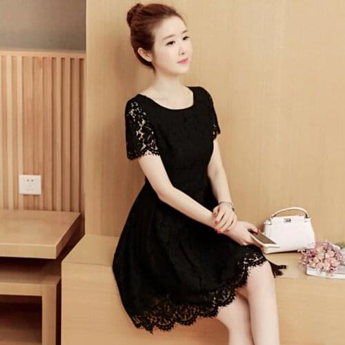 Mozhini Big size Women Sexy Lace dress fashion Evening Party dress slim Bride Special Occasion Dress summer casual o-neck Dress