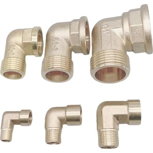 1/8" 1/4" 3/8" 1/2" 3/4" 1" Female X Male Thread 90 Deg Brass Elbow Pipe Fitting Connector Coupler for Water Fuel Copper Adapter