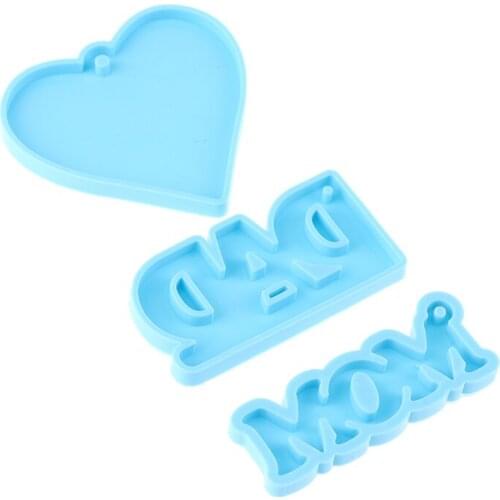 1PC DAD MOM Love Letters Keychain Mold Epoxy Resin Silicone Mould Craft DIY Necklace Charms Making Jewelry Pendant Clay Moulds