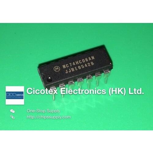 10pcs/lot MC74HC08ANG DIP14 IC GATE AND 4CH 2-INP 14-DIP