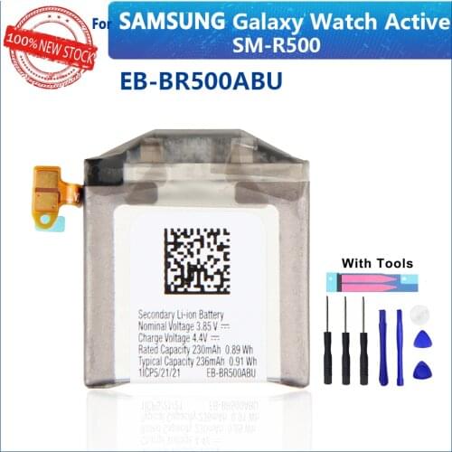 100% Original 230mAh EB-BR500ABU Battery for Samsung Galaxy Watch Active SM-R500 Authentic Replacement Watch Battery With Tools