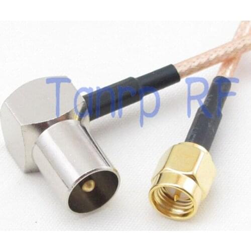 12in TV male right angle to SMA male plug RF adapter connector 30CM Pigtail coaxial jumper extension cord cable RG316