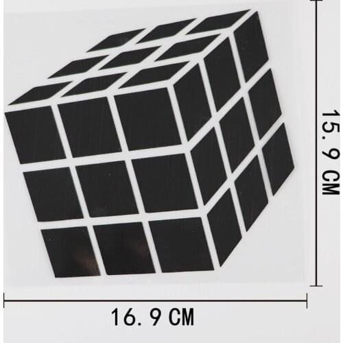 16.9CM*15.9CM Cool Magic Speed Puzzle Decal Vinyl Car Sticker Black/Silver 8A-1152