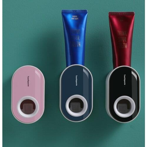 Automatic Toothpaste Dispenser Wall Mount Dust-proof Toothbrush Holder Wall Mount Storage Rack Bathroom Accessories