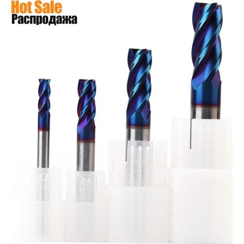 Big Sale 1PC Mill Cutting HRC65 4 Flute 4mm 5mm 6mm 50L 75L 100L Alloy Carbide Milling Tungsten Steel Milling Cutter End Mill