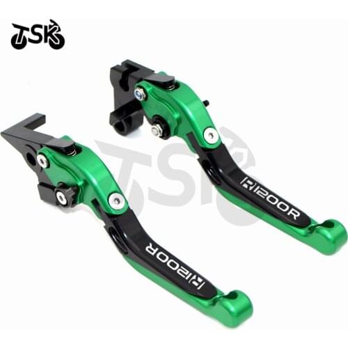 CNC Brake Clutch Levers Motorcycle For BMW R1200R R1200 R 2015 2016 Foldable Extendable Logo (R1200R)