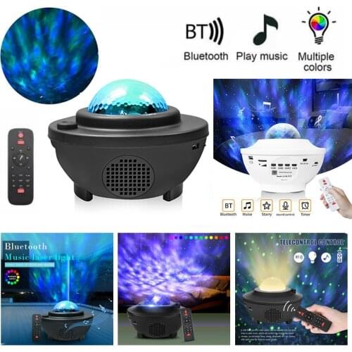 Colorful Starry Sky Galaxy Projector Blueteeth USB Voice Control Music Player LED Night Light USB Charging Projection Lamp Gift