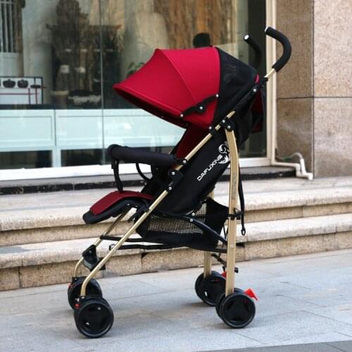 Baby and Childrens Carts Can Sit Can Lie Down Light Folding Earth Haute Gold Tube Shock-absorbing Brake Four Seasons