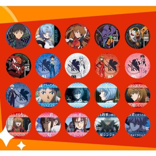 EVA Anime Badge Ikari Shinji Rei Ayanami Asuka Nagisa Kaworu 00 01 02 Metal Badge Brooch Pins