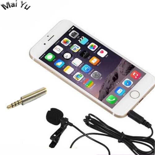 Lapel Mobile Phone Microphone Condenser Lavalier Microfone for iPhone for Samsung etc Phone 3.5m Stereom Jack Mikrofon 1.5m Line