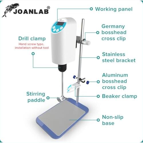 JOANLAB 110V To 220V Laboratory Stirrer Electric Stirrer Digital Display Lab Mixer Lab Equipment Max Stirring OSC-20L