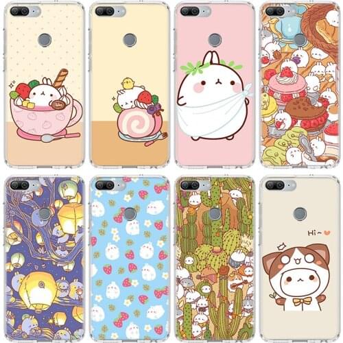 Molang rabbits Cutest Kawaii Box Potatoes Case For Huawei Honor 10 9 20 Lite 9X 8X 8A Pro 7A 7X Y5 Y6 Y7 Y9 2019 V20 V30 Soft Ph