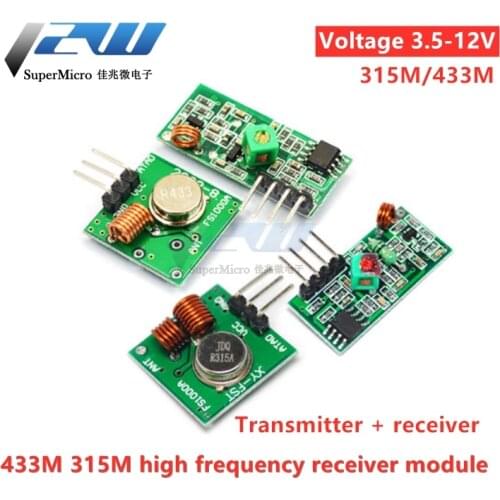 315Mhz / 433Mhz RF Wireless Transmitter Module and Receiver Kit 5V DC Wireless for Arduin o Raspberry Pi / Arm / MCU WL, DIY Kit