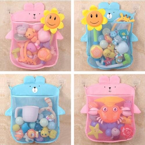Cartoon Animal High-capacity Storage Bath Toys Bags Baby Supplies Kids Basket 1Pcs Bathroom Mesh Bag Durable PVC/Polyester