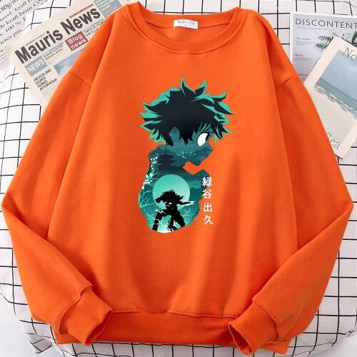 My Hero Academia Midoriya Izuku Men Sweatshirt Retro Harajuku Hoodie Fashion Anime Clothing Comfortable Oversized Tracksuit Male