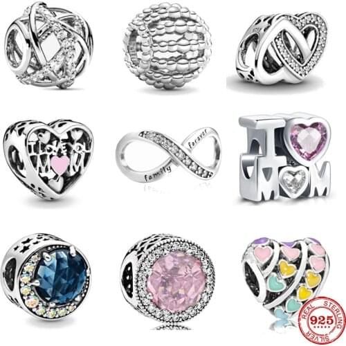 2020 new free shipping galaxy openwork cross heart moon family diy bead fit Original Pandora charms silver 925 bracelet X044