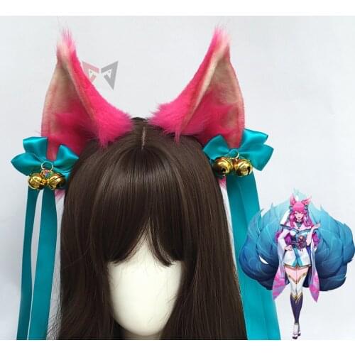 2020 New LOL The Nine-Tailed Fox Ahri Cosplay DIY Ears Hairhoop Hairbands Headwear For Halloween Christmas Costume Accessories