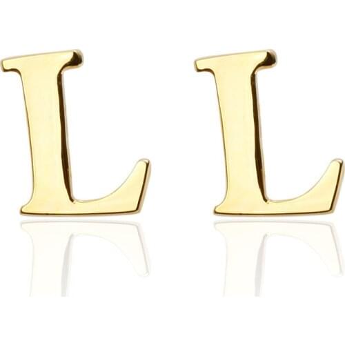 New Brand gold A-Z letter L Shirt Cufflinks for Men Jewelry Wedding Groom Alloy Cuff Links French Business Abotoaduras Gift