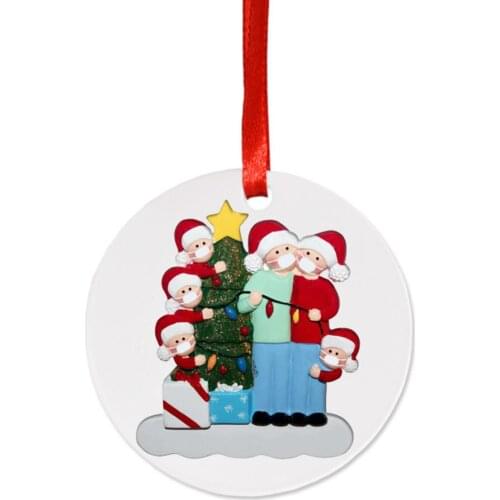Christmas Ornament Hanging Xmas Tree Doll pendant Decorations For Home Party 2020 Round lamp series Christmas pendant