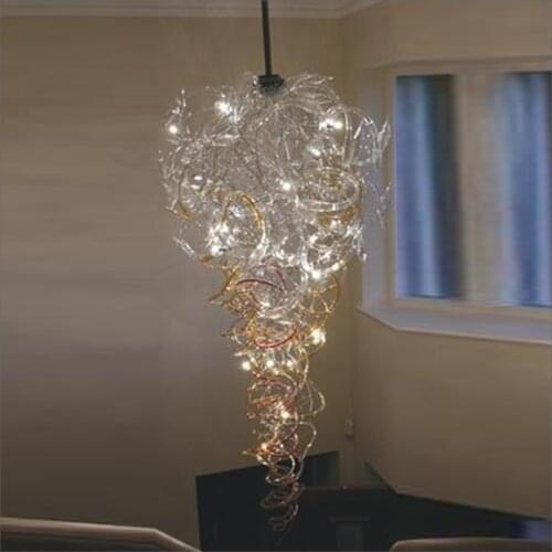 Christmas Decoration Glass Gold Pendant Light LED Light Chihuly Style Murano Glass Arabia Chandelier
