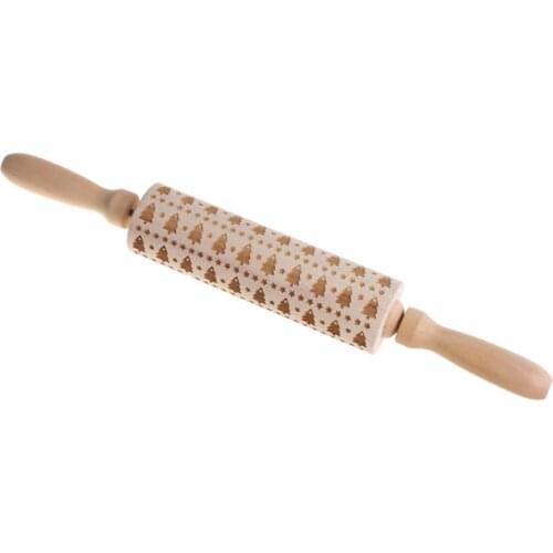 Handhold Embossed Rolling Pin Multipurpose Christmas Pattern Rolling Pin Practical Kitchen Baking Gadgets WXV Sale