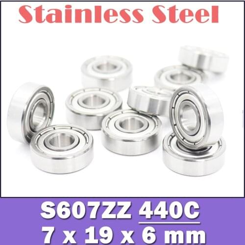 S607ZZ Bearing 7*19*6 mm ( 10PCS ) ABEC-1 440C Roller Stainless Steel S607Z S607 Z ZZ Ball Bearings
