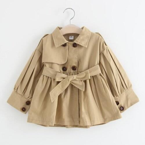 Spring Autumn Girls Trench Coats Fashion Kids Windbreaker Girl Jacket Teenager 3-8 Years Outerwear Children Parka