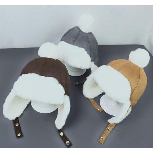 Baby Boys Girls Hat Kids Children Ear Flap Muff Winter Warm Plush Cotton Cap Outdoor Lei Feng Cap Beanie Gifts Hat 2-3 Years