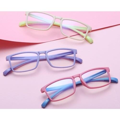 Simvey Blue Light Blocking Glasses Kids Fashion Boy Girls Computer Glasses Classic Suqare Optical Eyeglasses TR90 Frame UV400
