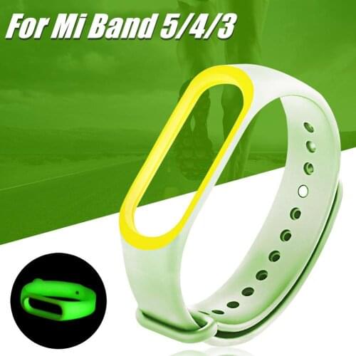Luminous Sports Strap For Xiaomi Mi Band 5 4 3 Universal Replacement Wristband Soft Bracelet for Xiaomi Smartwatch Fashion