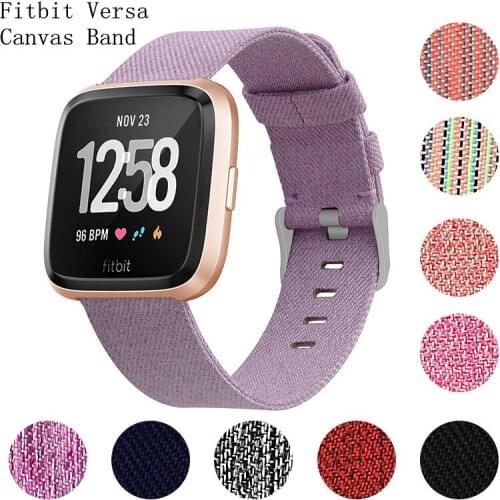 Canvas Strap for Fitbit Versa Band Replacement Stable Watch Strap for Fit bit Versa Wristband Soft Fabric Bracelet