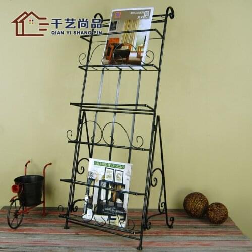 Thousands of goods unigarden European iron storage rack shelf Book landing shelf magazine rack newspaper shelf selling special o