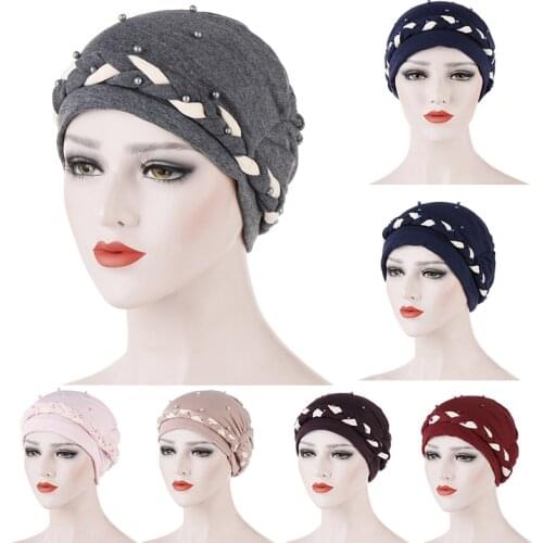 Turban Hijab Muslim Hijab Caps Musulman For Women Muslim Solid Braid Women Hijab Wrap Cap Bandanas Head Scarf Hair Accessories