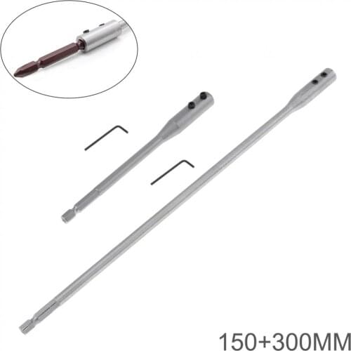 150mm + 300mm Drill Extension Rod Connecting Rod Quick Change Drill Shank Tool for Extending Hex Shank Drill Bits