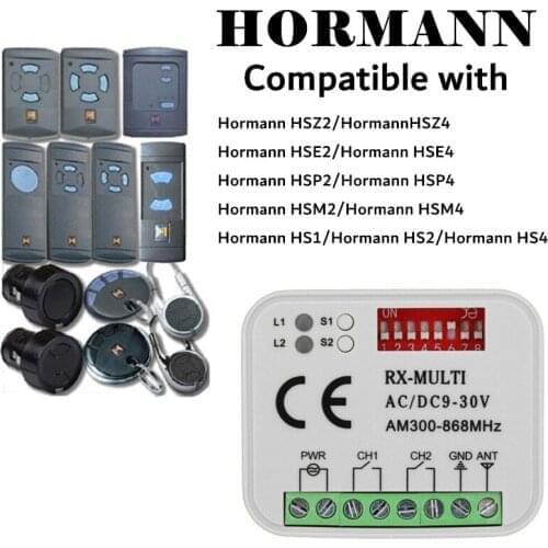 Universal Receiver Compatible 433-868Mhz Garage Door Remote Control For Hormann