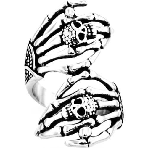 FANSSTEEL Stainless Steel Jewelry Skull Hand Claw Ring FSR20W77