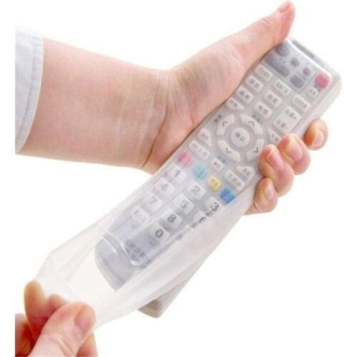 21cm TV Remote Control Set Waterproof Dust Silicone Protective Cover Case Stylish Air Conditioning Dust Transparent Storage Bag