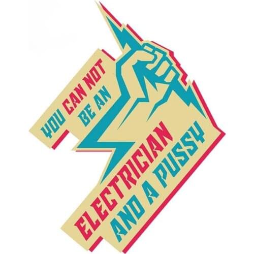 Cartoon Electrician and Pussy Funny Car Stickers Sunscreen Decal Auto Air Conditioner Surfboard Decor Apply To Car Window Laptop